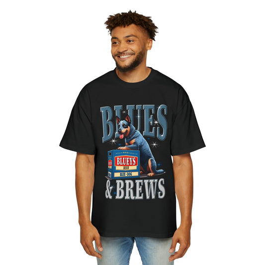 Blues And Brews Oversized Tee Graphic Tees Australia Black / S Graphic T-Shirt Australia -  Cool Graphic T-Shirts Online -  Blues And Brews Oversized Tee | Pub Dog T-Shirts Australia