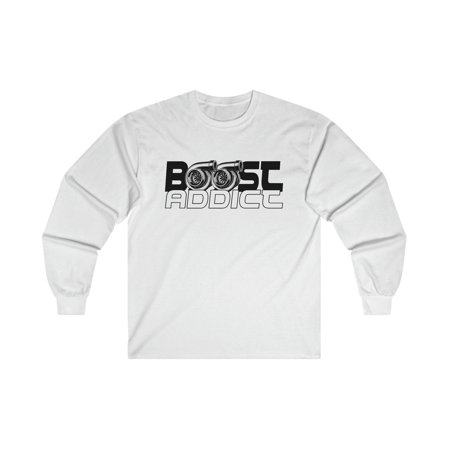 Boost Addict Long Sleeve Graphic Tees Australia S / White Graphic T-Shirt Australia -  Cool Graphic T-Shirts Online - 