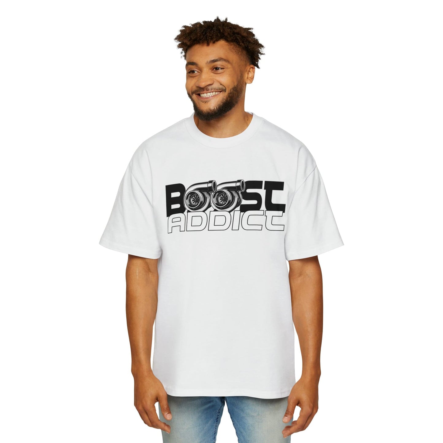 Boost Addict Oversized Tee Graphic Tees Australia White / S Graphic T-Shirt Australia -  Cool Graphic T-Shirts Online - 