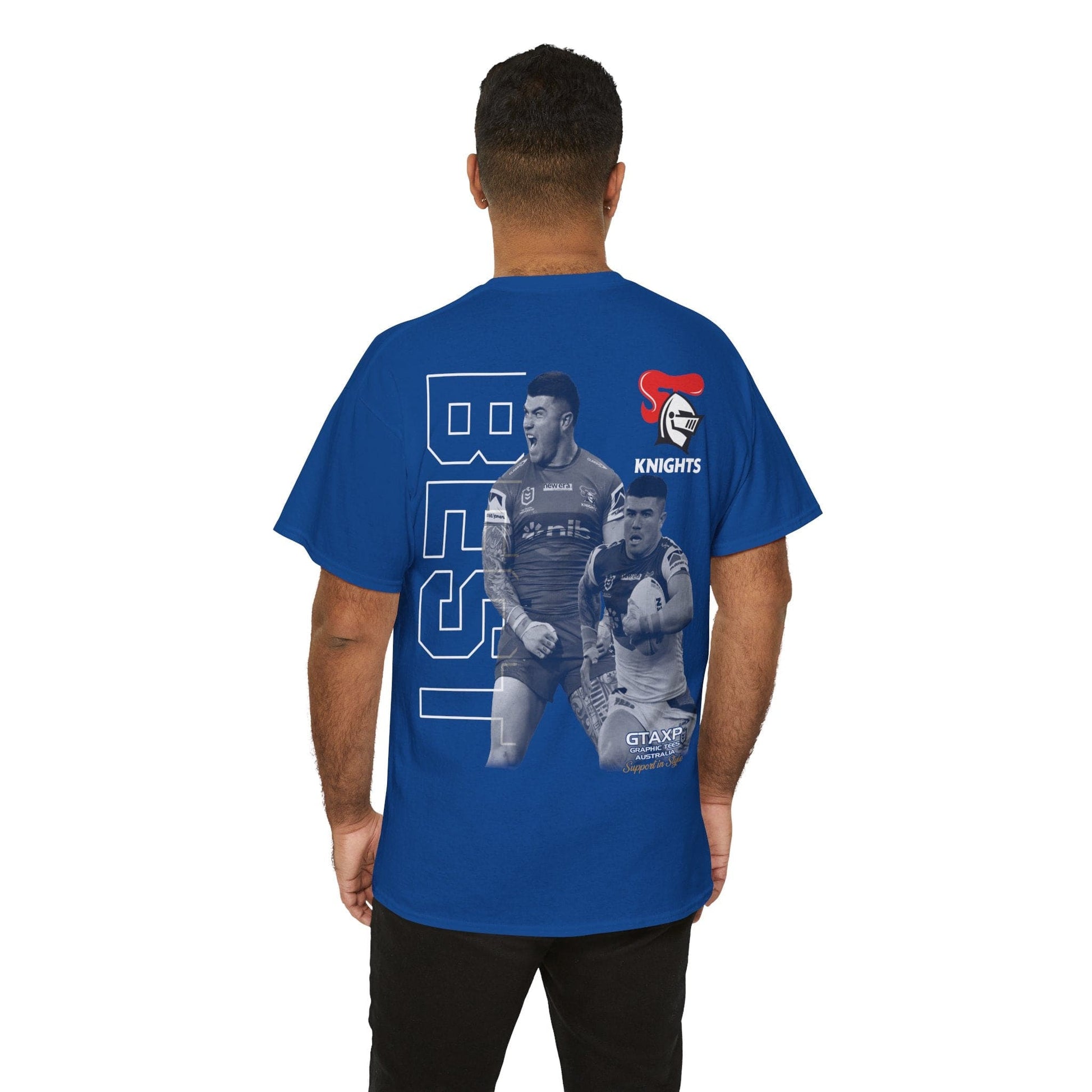 Bradman Best Newcastle Duo Graphic Tee Graphic Tees Australia Royal / S Graphic T-Shirt Australia -  Cool Graphic T-Shirts Online -  Bradman Best Newcastle Duo T-Shirt | League Tees Australia