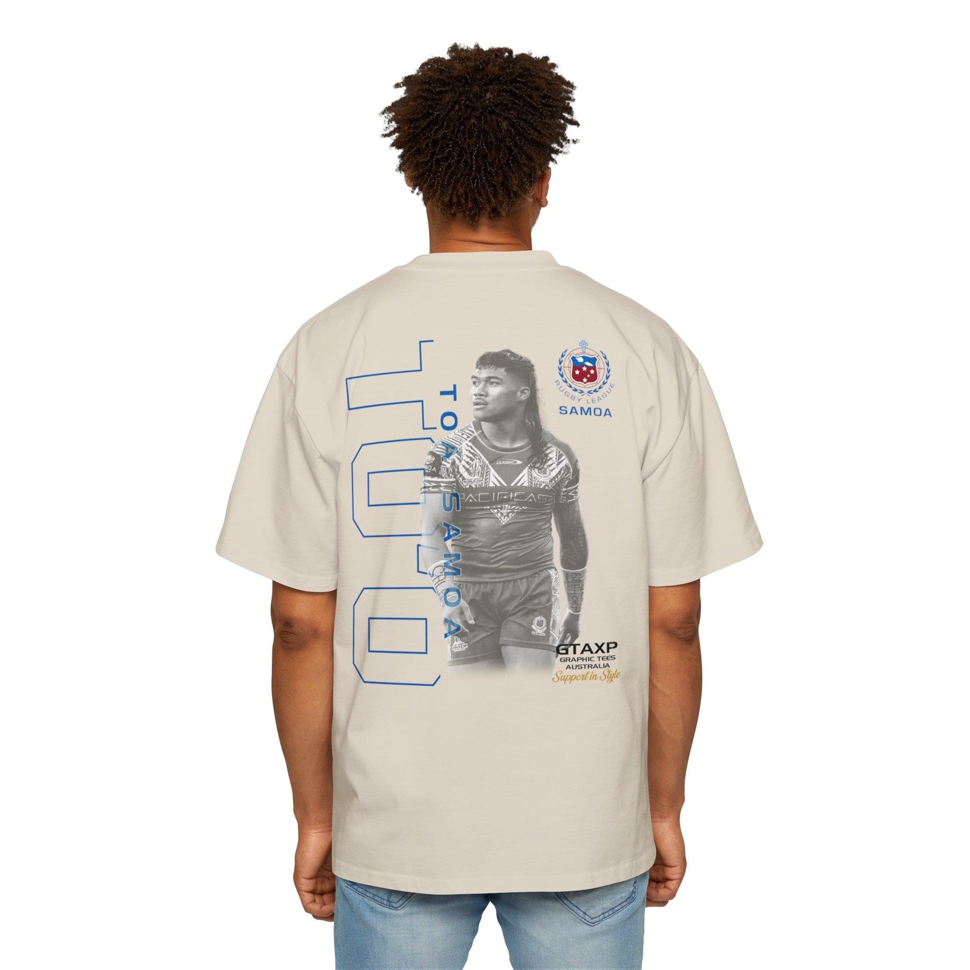 Brian To'o Samoa Oversized Tee Graphic Tees Australia Ecru / S Graphic T-Shirt Australia -  Cool Graphic T-Shirts Online -  Brian To'o Samoa Oversized Tee | Samoa Supporters Gear