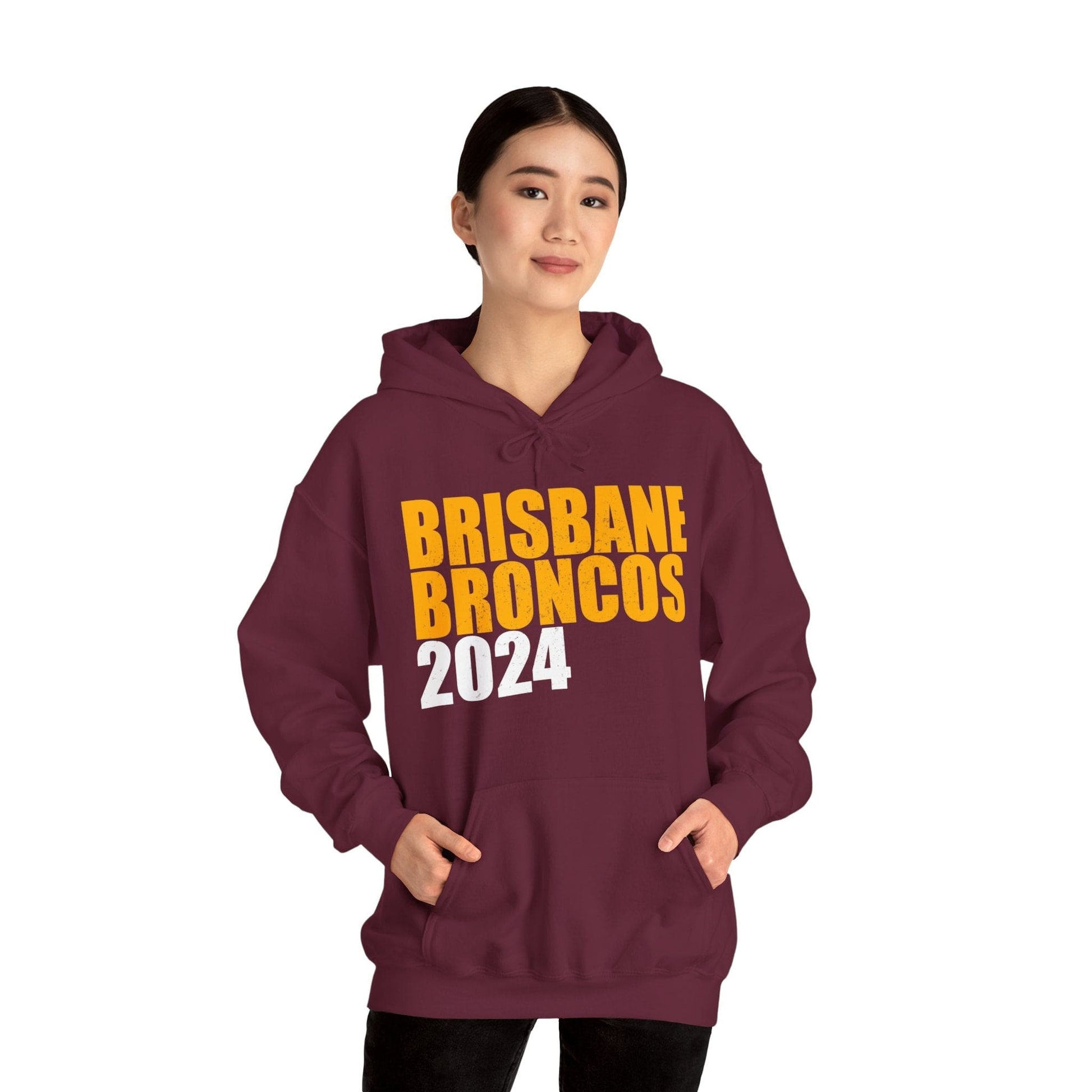 Brisbane Broncos 2024 Hoodie Graphic Tees Australia Graphic T-Shirt Australia -  Cool Graphic T-Shirts Online -  Brisbane Broncos 2024 Hoodie | NRL hoodies Australia