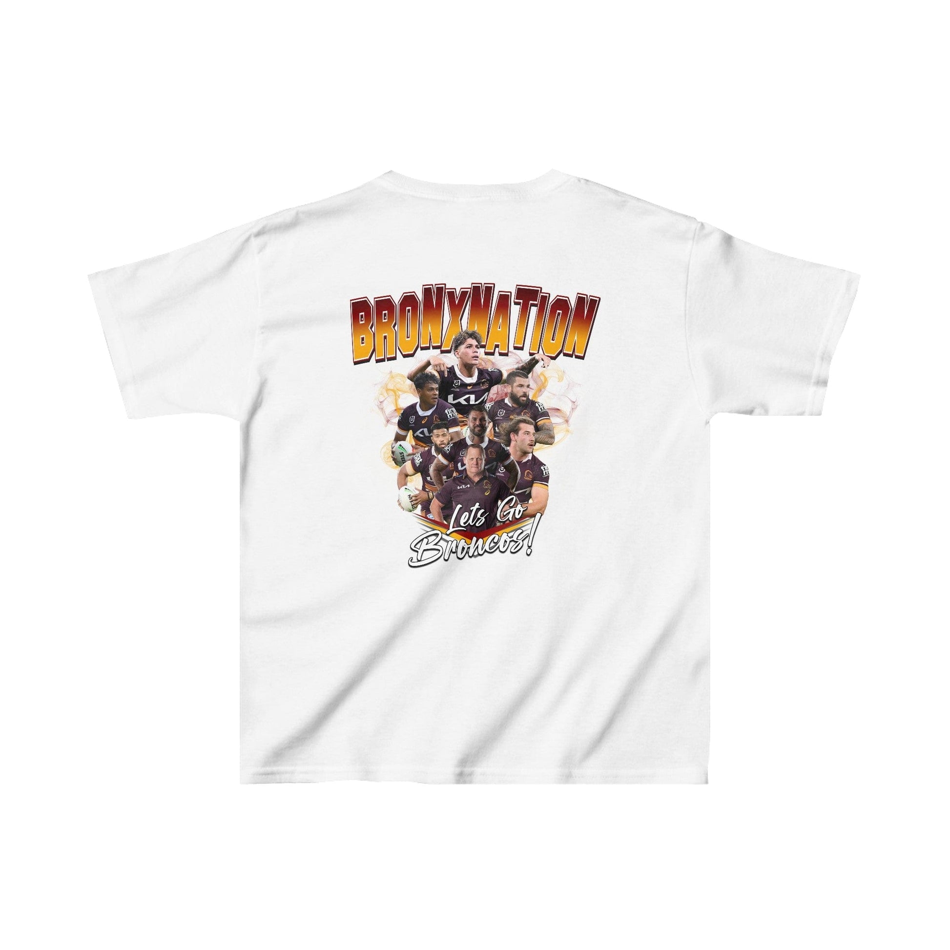 Brisbane Broncos BronxNation Kids Tee Printify XS / White Graphic T-Shirt Australia -  Cool Graphic T-Shirts Online - 