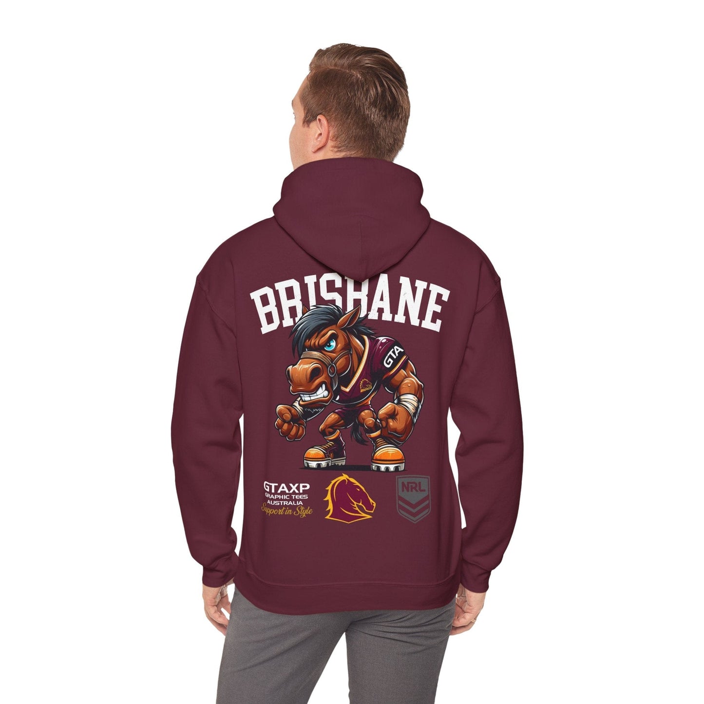 Brisbane Broncos Buck Hoodie Graphic Tees Australia Maroon / S Graphic T-Shirt Australia -  Cool Graphic T-Shirts Online -  Brisbane Broncos Buck Hoodie | Brisbane Broncos Hoodie