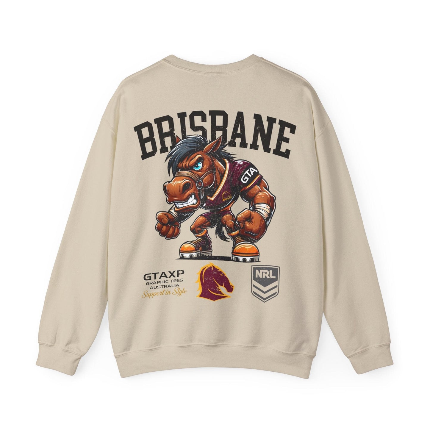 Brisbane Broncos Buck Jumper Graphic Tees Australia Graphic T-Shirt Australia -  Cool Graphic T-Shirts Online -  Brisbane Broncos Buck Jumper | Brisbane Broncos Crew Sweater