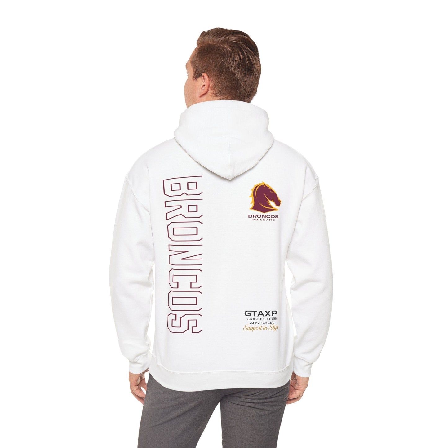 Brisbane Broncos Duo Hoodie Graphic Tees Australia White / S Graphic T-Shirt Australia -  Cool Graphic T-Shirts Online -  Brisbane Broncos Duo Hoodie | Brisbane Broncos Merchandise