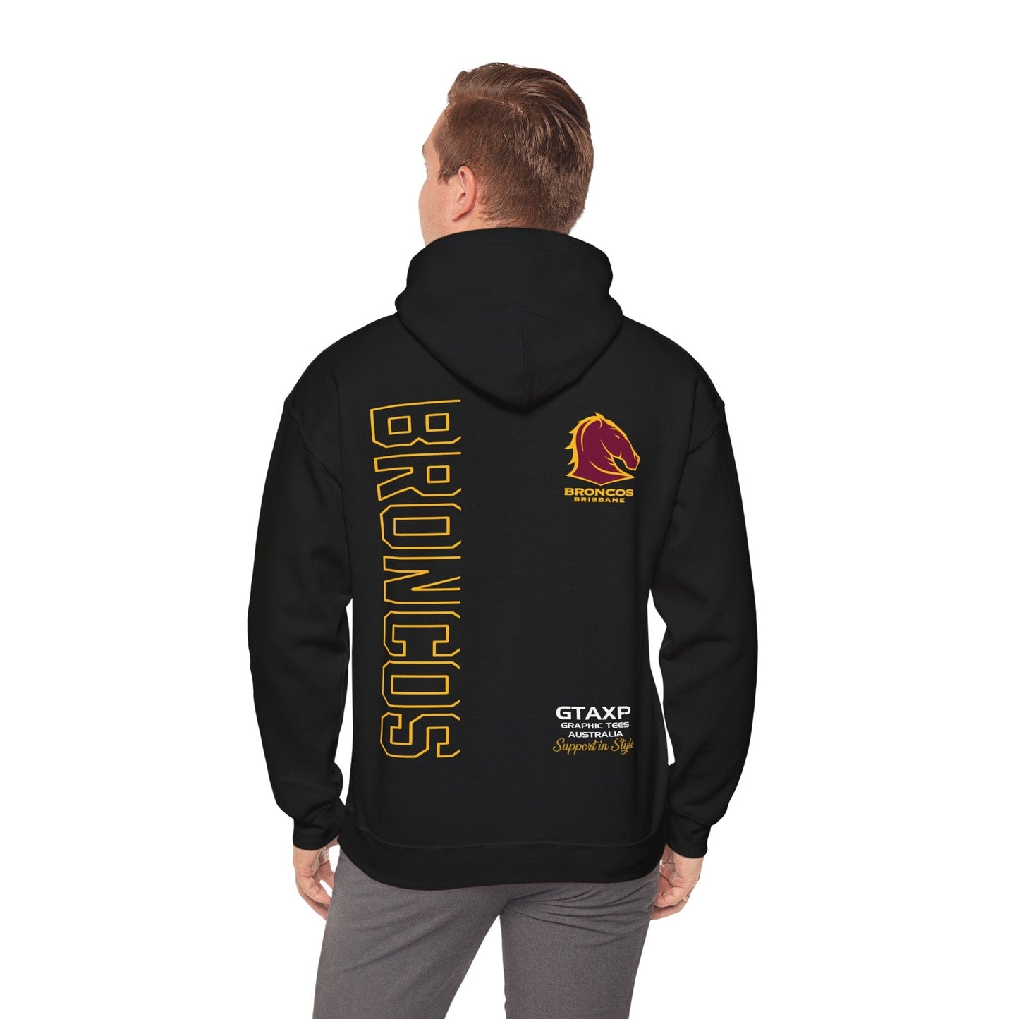 Brisbane Broncos Duo Hoodie Graphic Tees Australia Black / S Graphic T-Shirt Australia -  Cool Graphic T-Shirts Online -  Brisbane Broncos Duo Hoodie | Brisbane Broncos Merchandise