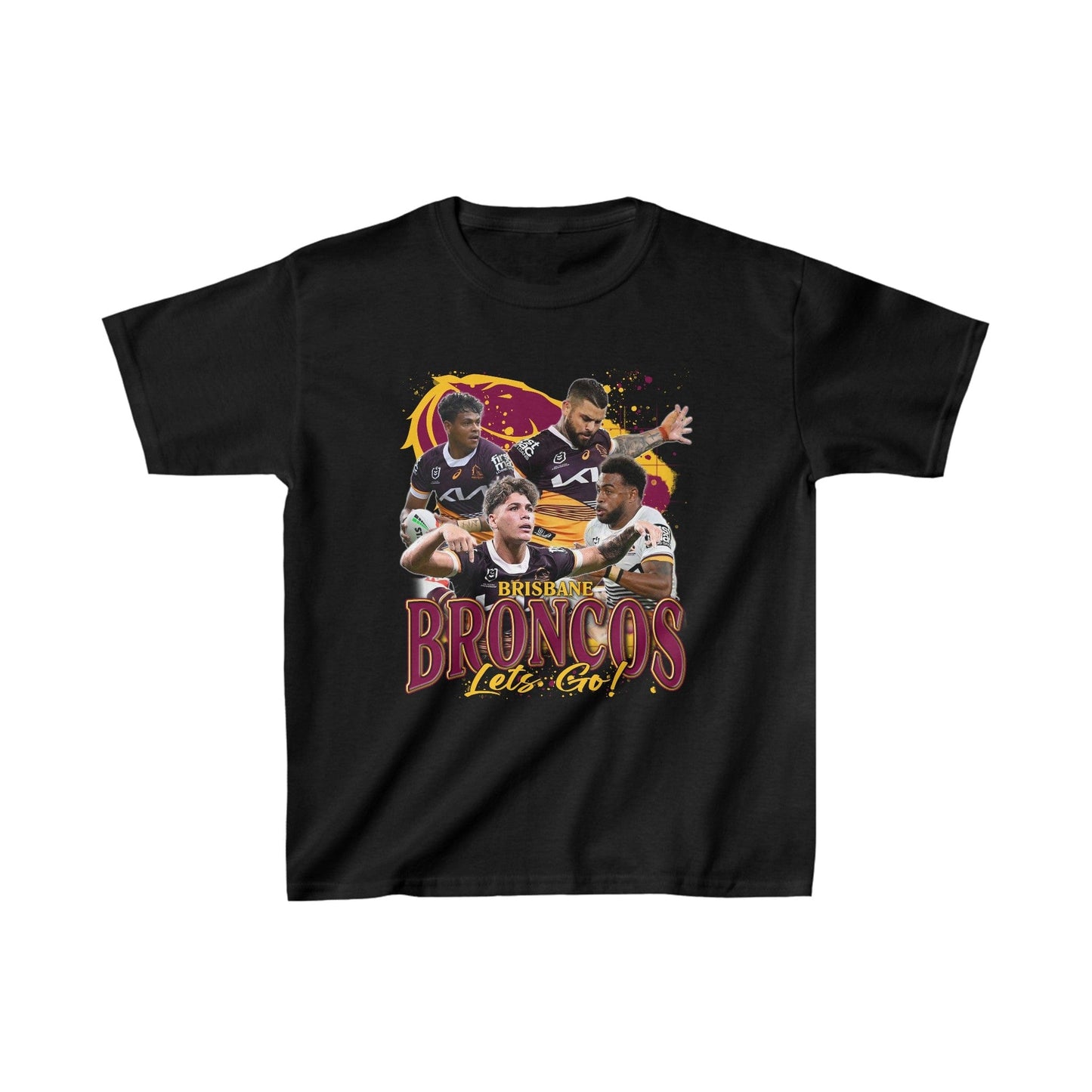 Brisbane Broncos Kids Tee Printify XS / Black Graphic T-Shirt Australia -  Cool Graphic T-Shirts Online - 