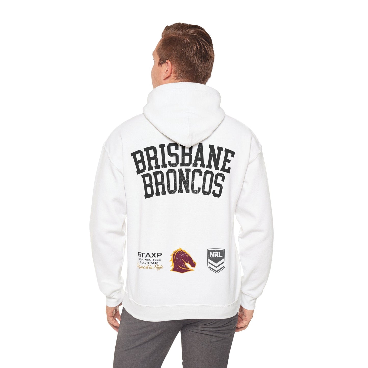 Brisbane Broncos NRL Hoodie Graphic Tees Australia White / S Graphic T-Shirt Australia -  Cool Graphic T-Shirts Online -  Brisbane Broncos NRL Hoodie | Brisbane Broncos Merch