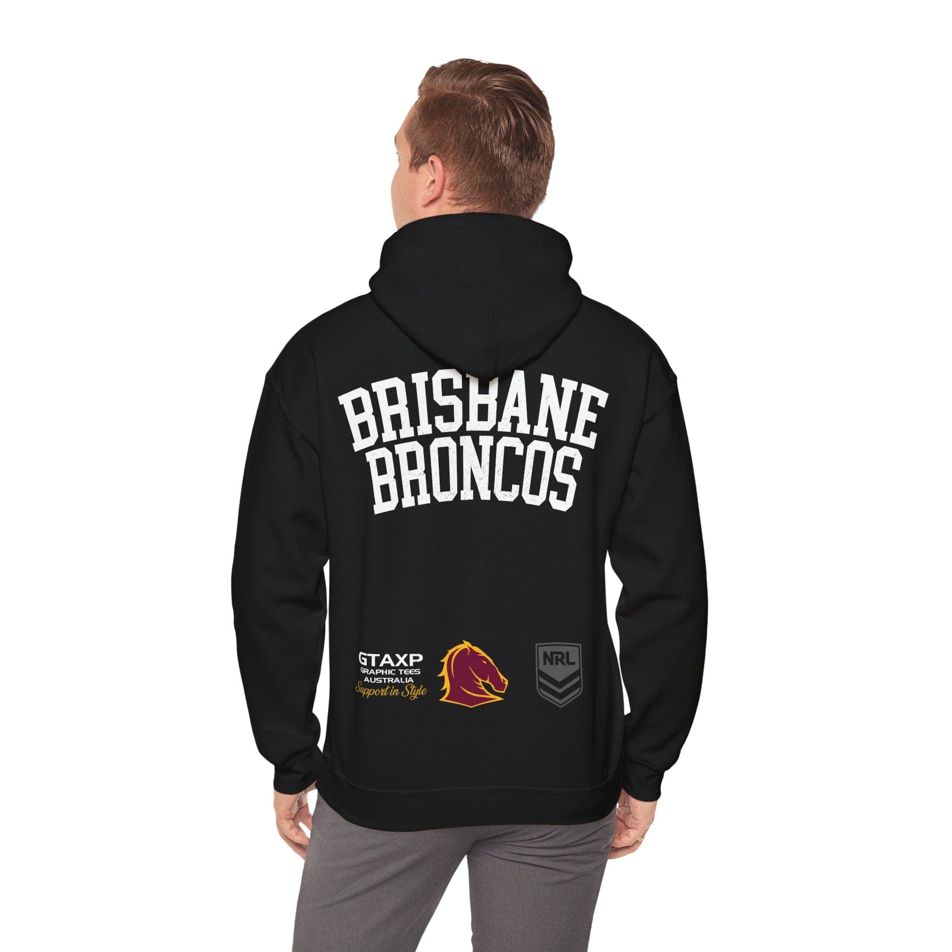 Brisbane Broncos NRL Hoodie Graphic Tees Australia Black / S Graphic T-Shirt Australia -  Cool Graphic T-Shirts Online -  Brisbane Broncos NRL Hoodie | Brisbane Broncos Merch