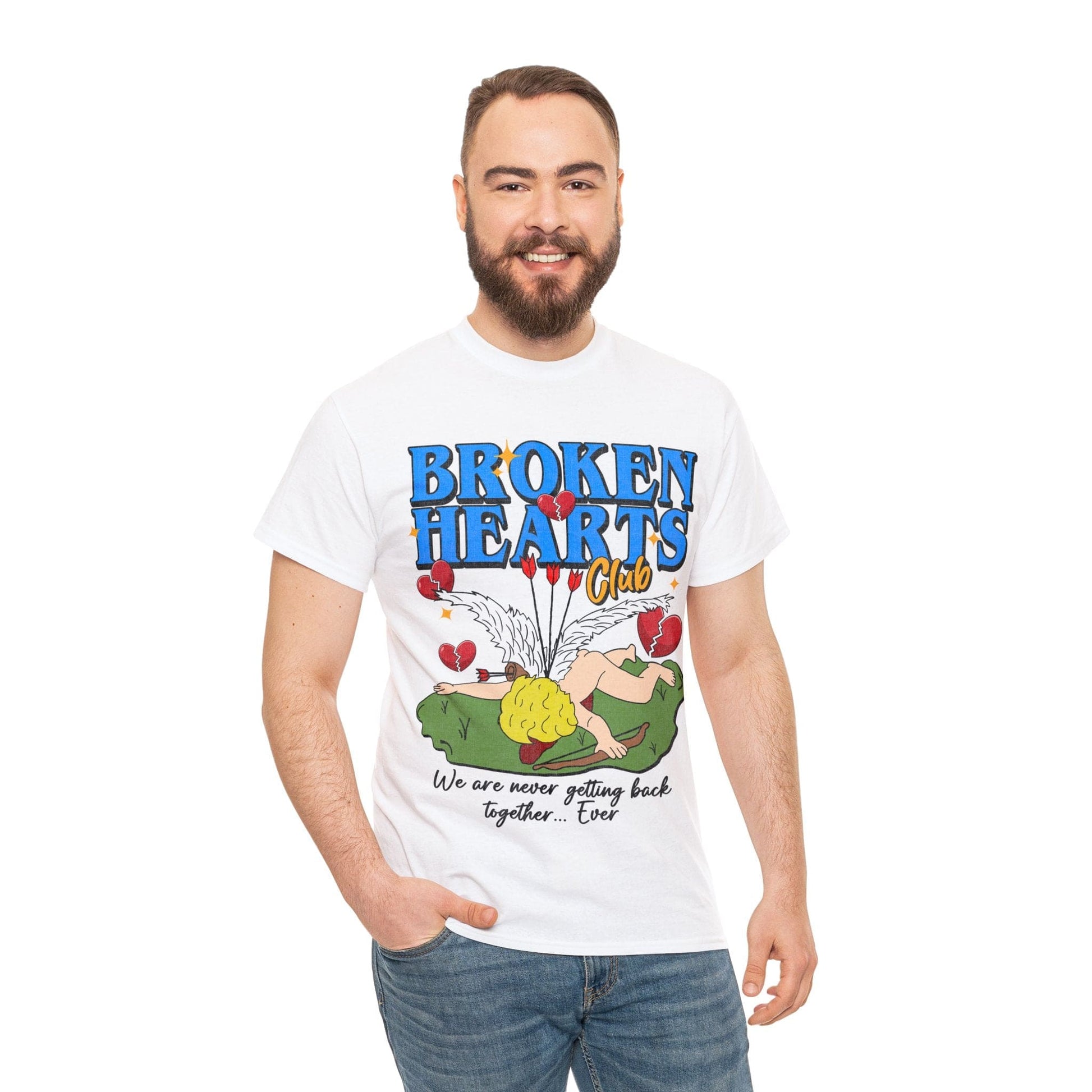 Broken Hearts Club Graphic Tee Graphic Tees Australia Graphic T-Shirt Australia -  Cool Graphic T-Shirts Online -  Broken Hearts Club T-Shirt | Funny Graphic T-Shirt Australia