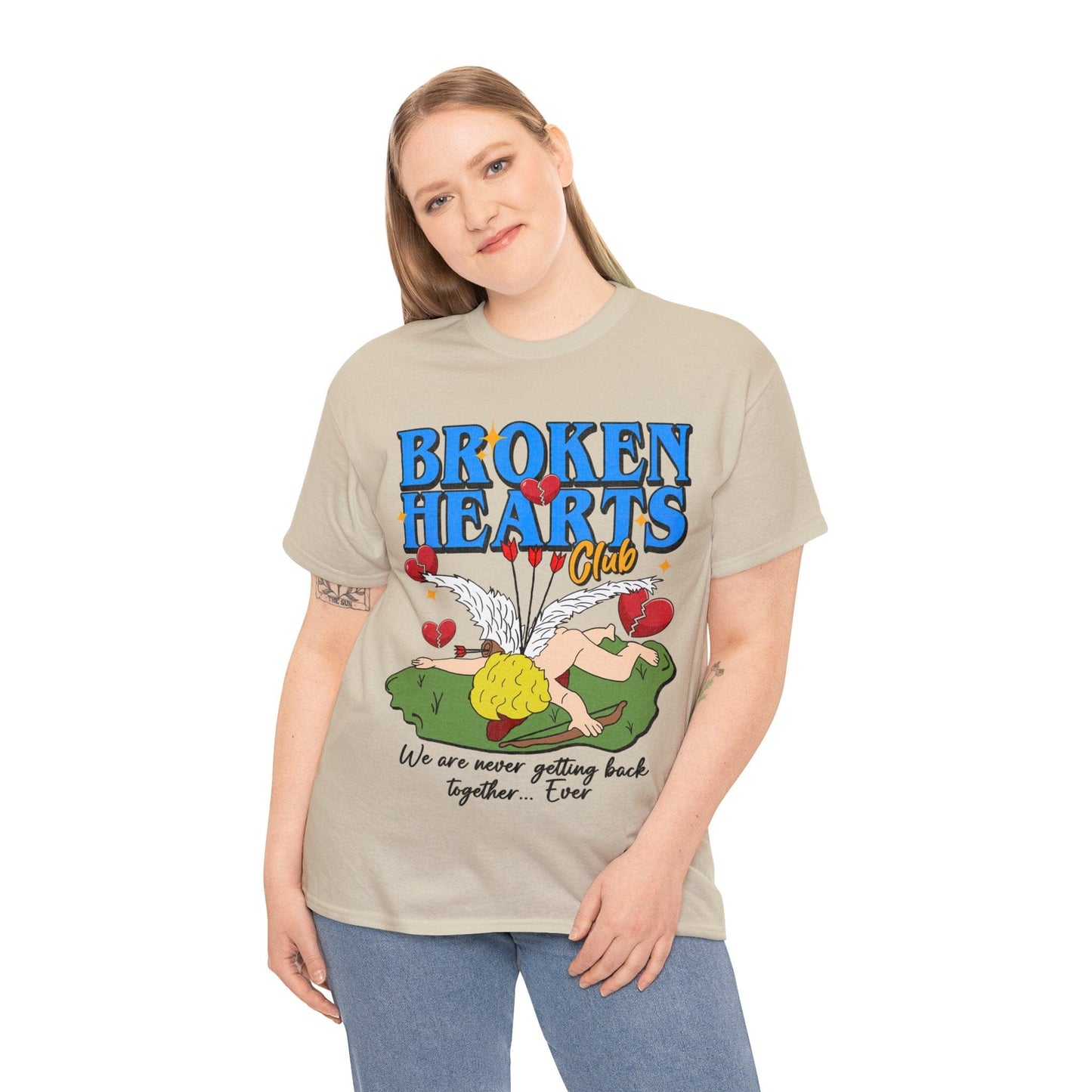 Broken Hearts Club Graphic Tee Graphic Tees Australia Graphic T-Shirt Australia -  Cool Graphic T-Shirts Online -  Broken Hearts Club T-Shirt | Funny Graphic T-Shirt Australia