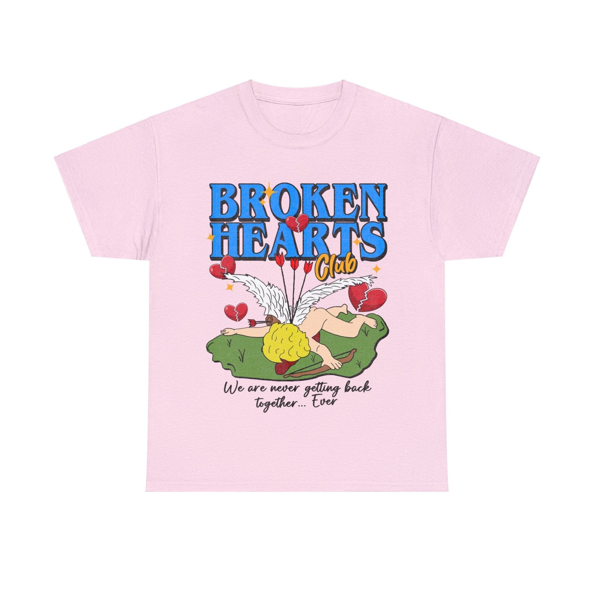 Broken Hearts Club Graphic Tee Graphic Tees Australia Light Pink / S Graphic T-Shirt Australia -  Cool Graphic T-Shirts Online -  Broken Hearts Club T-Shirt | Funny Graphic T-Shirt Australia