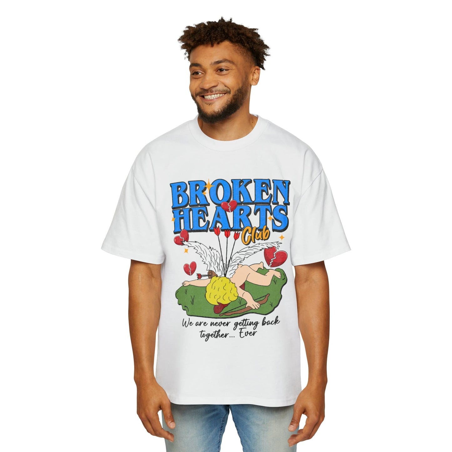 Broken Hearts Club Oversized Tee Graphic Tees Australia Graphic T-Shirt Australia -  Cool Graphic T-Shirts Online - 