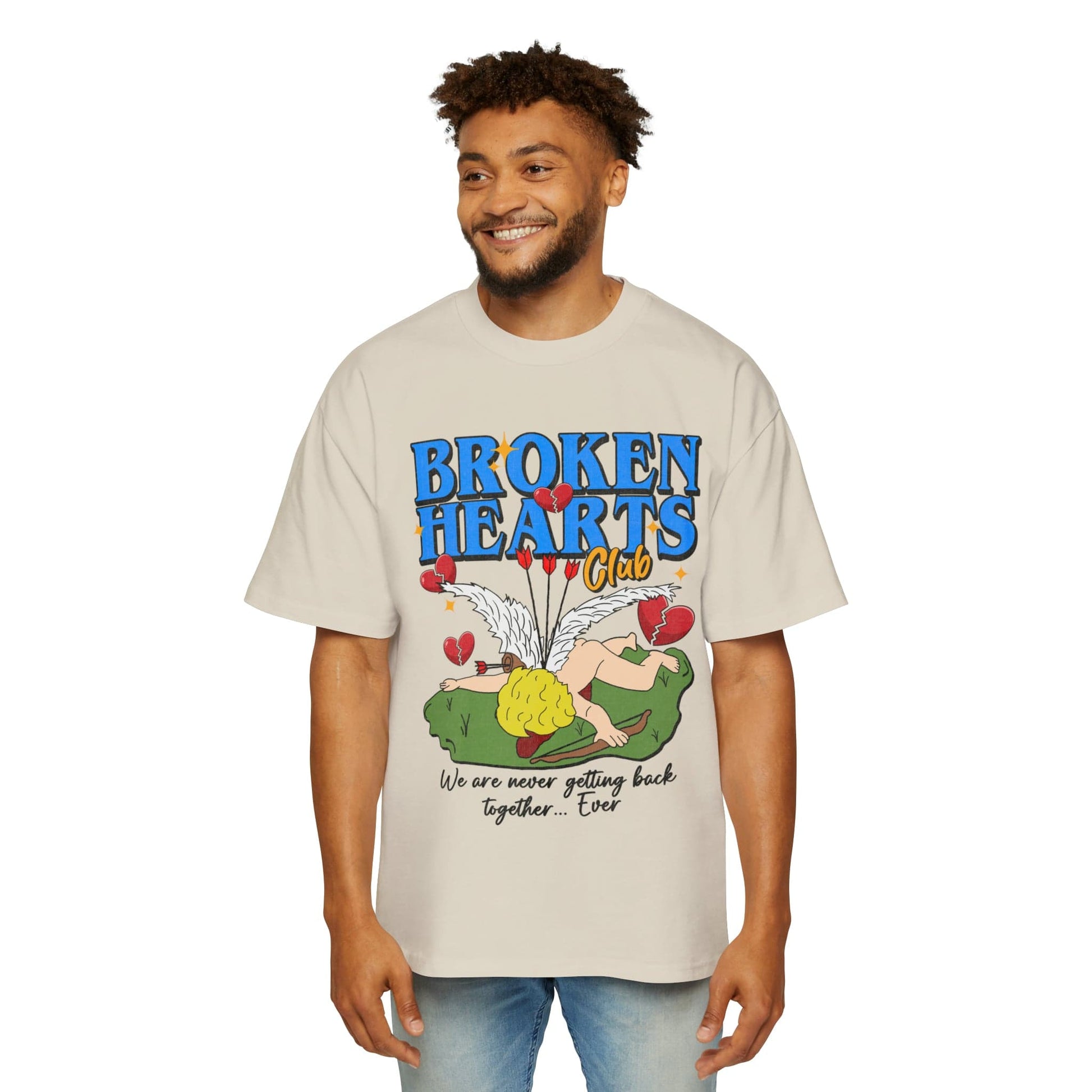 Broken Hearts Club Oversized Tee Graphic Tees Australia Graphic T-Shirt Australia -  Cool Graphic T-Shirts Online - 