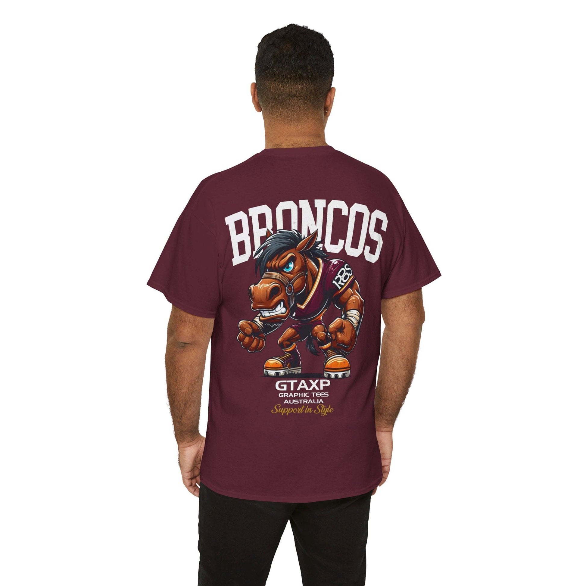 Broncos Rugby League Graphic Tee Graphic Tees Australia Maroon / S Graphic T-Shirt Australia -  Cool Graphic T-Shirts Online -  Broncos Rugby League T Shirt | Broncos Supporters Gear