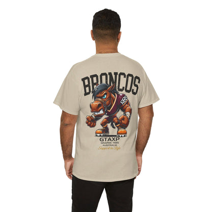 Broncos Rugby League Graphic Tee Graphic Tees Australia Sand / S Graphic T-Shirt Australia -  Cool Graphic T-Shirts Online -  Broncos Rugby League T Shirt | Broncos Supporters Gear