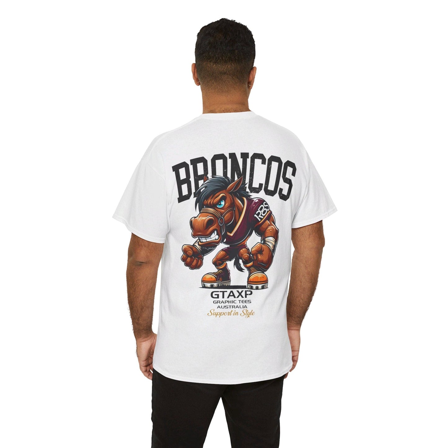 Broncos Rugby League Graphic Tee Graphic Tees Australia White / S Graphic T-Shirt Australia -  Cool Graphic T-Shirts Online -  Broncos Rugby League T Shirt | Broncos Supporters Gear