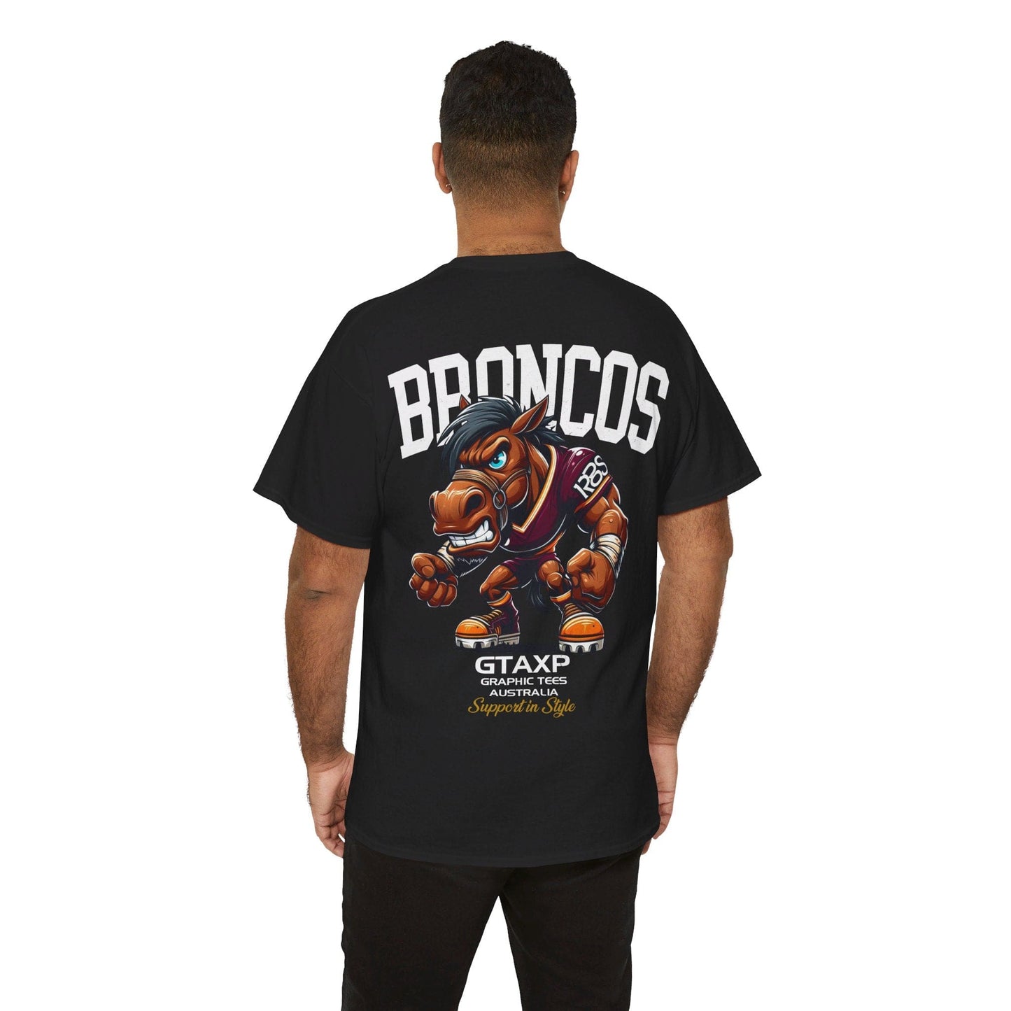 Broncos Rugby League Graphic Tee Graphic Tees Australia Black / S Graphic T-Shirt Australia -  Cool Graphic T-Shirts Online -  Broncos Rugby League T Shirt | Broncos Supporters Gear