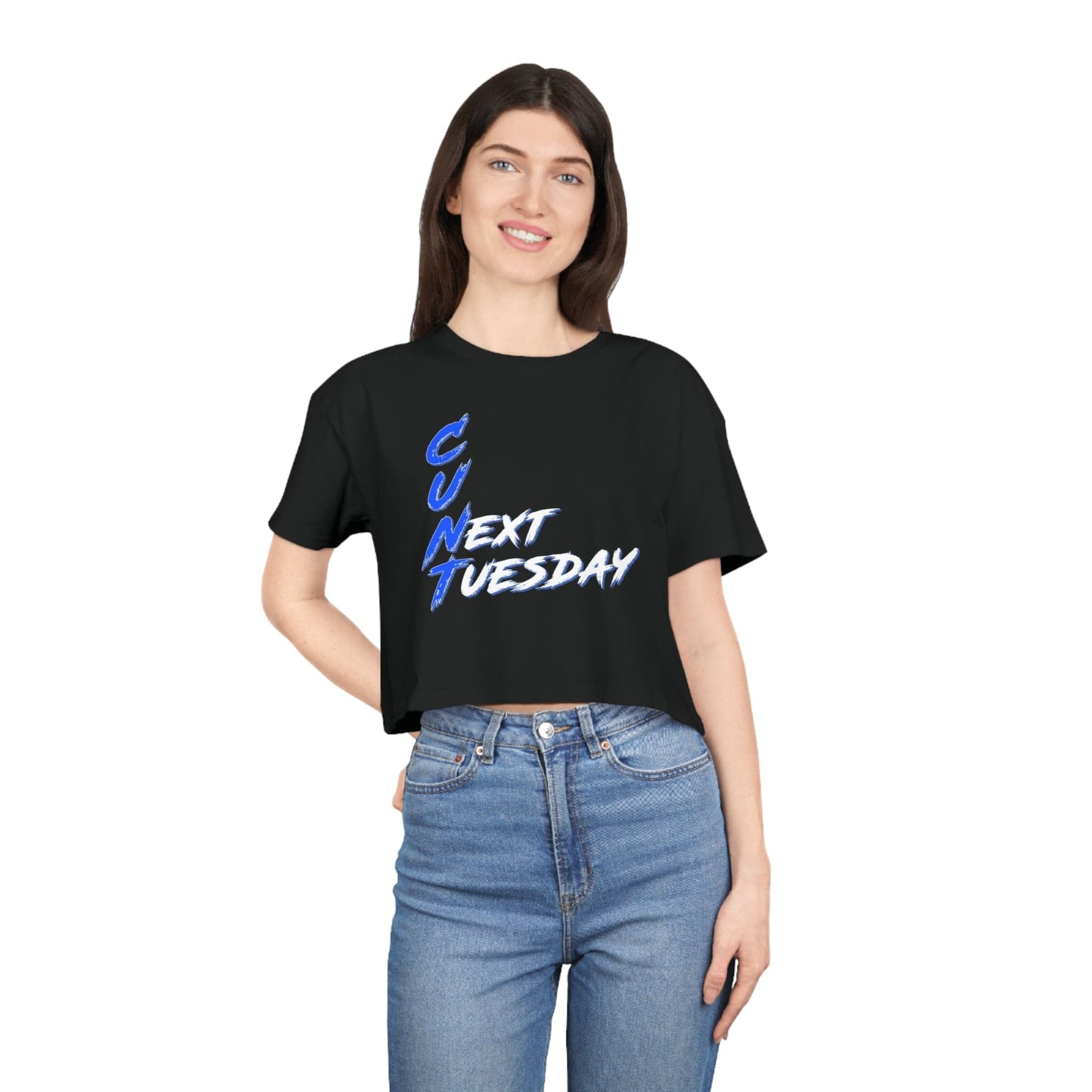 C U Next Tuesday Crop Tee Graphic Tees Australia Black / XS Graphic T-Shirt Australia -  Cool Graphic T-Shirts Online -  C U Next Tuesday Crop Tee | Funny Womens T Shirts Australia