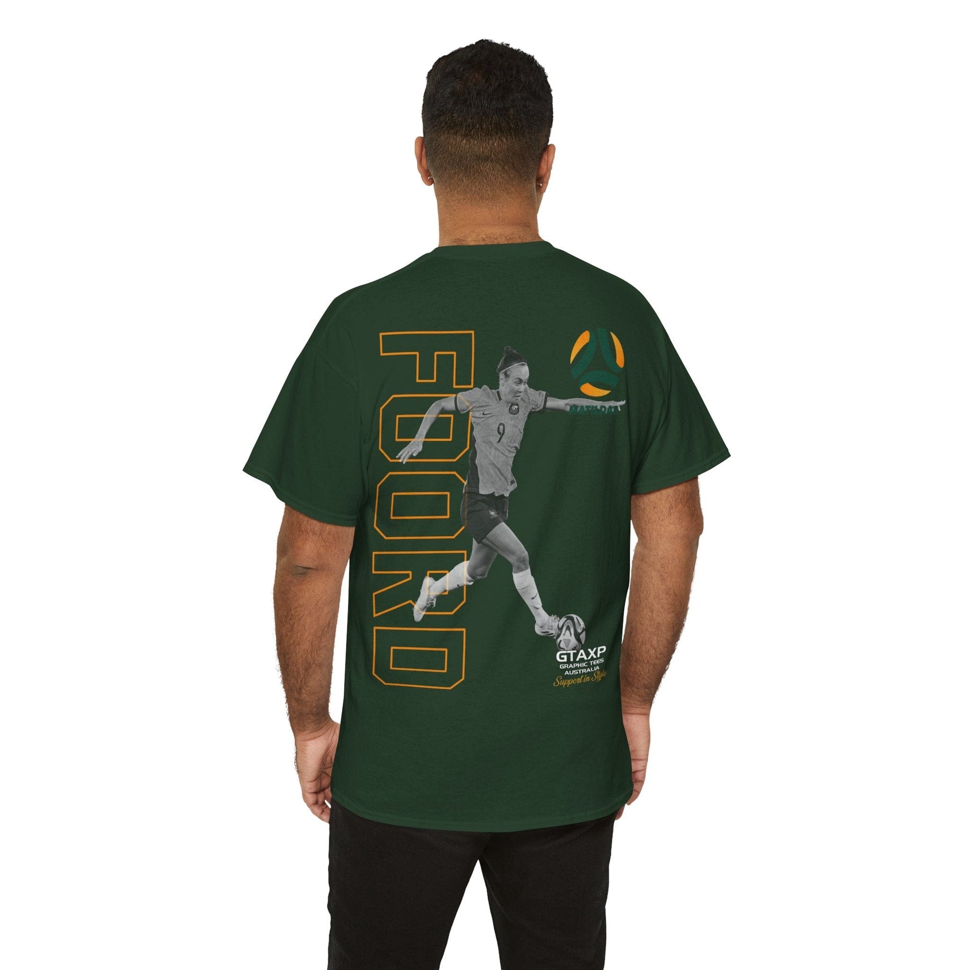 Caitlin Foord Matildas Duo Graphic Tee Graphic Tees Australia Forest Green / S Graphic T-Shirt Australia -  Cool Graphic T-Shirts Online -  Caitlin Foord Matildas Duo T-Shirt | Matildas Merch