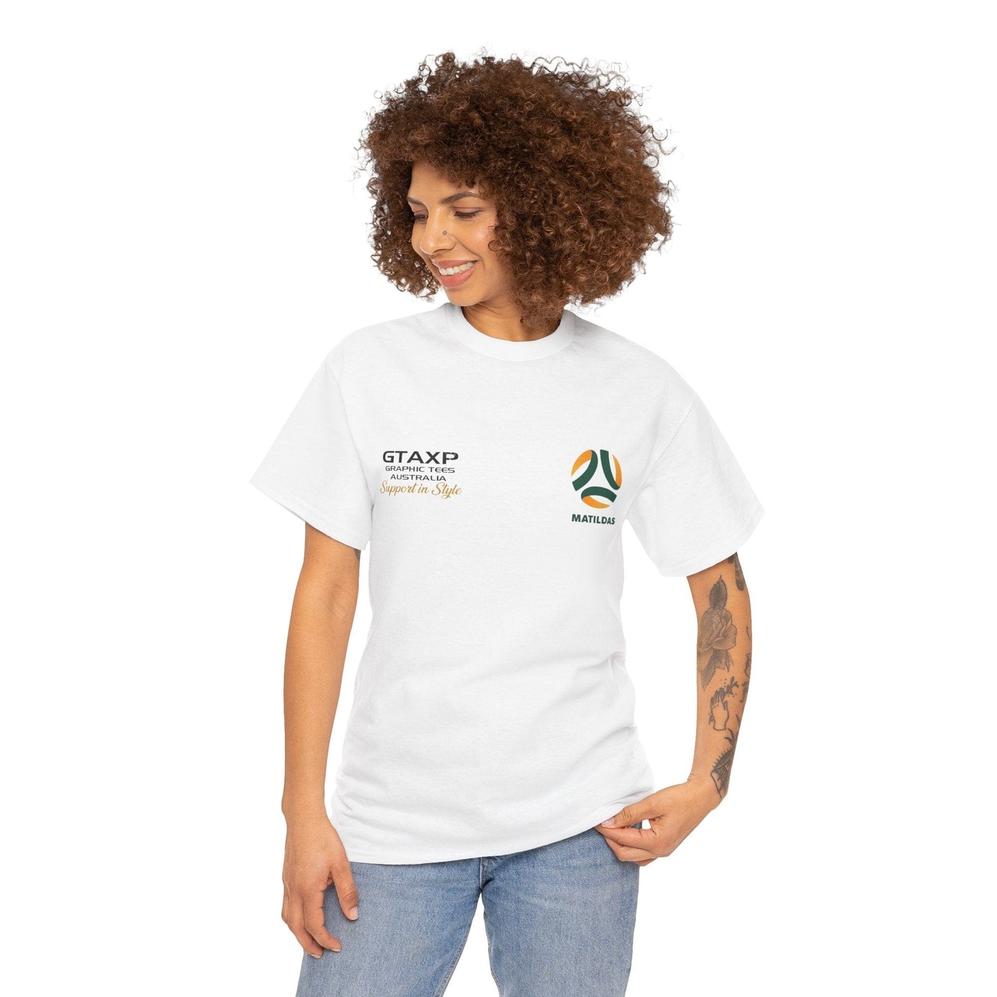 Caitlin Foord Matildas Duo Graphic Tee Graphic Tees Australia Graphic T-Shirt Australia -  Cool Graphic T-Shirts Online -  Caitlin Foord Matildas Duo T-Shirt | Matildas Merch