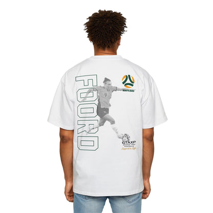 Caitlin Foord Matildas Duo Oversized Tee Graphic Tees Australia White / S Graphic T-Shirt Australia -  Cool Graphic T-Shirts Online -  Caitlin Foord Matildas Duo Oversized Tee | Matildas T-Shirts Australia