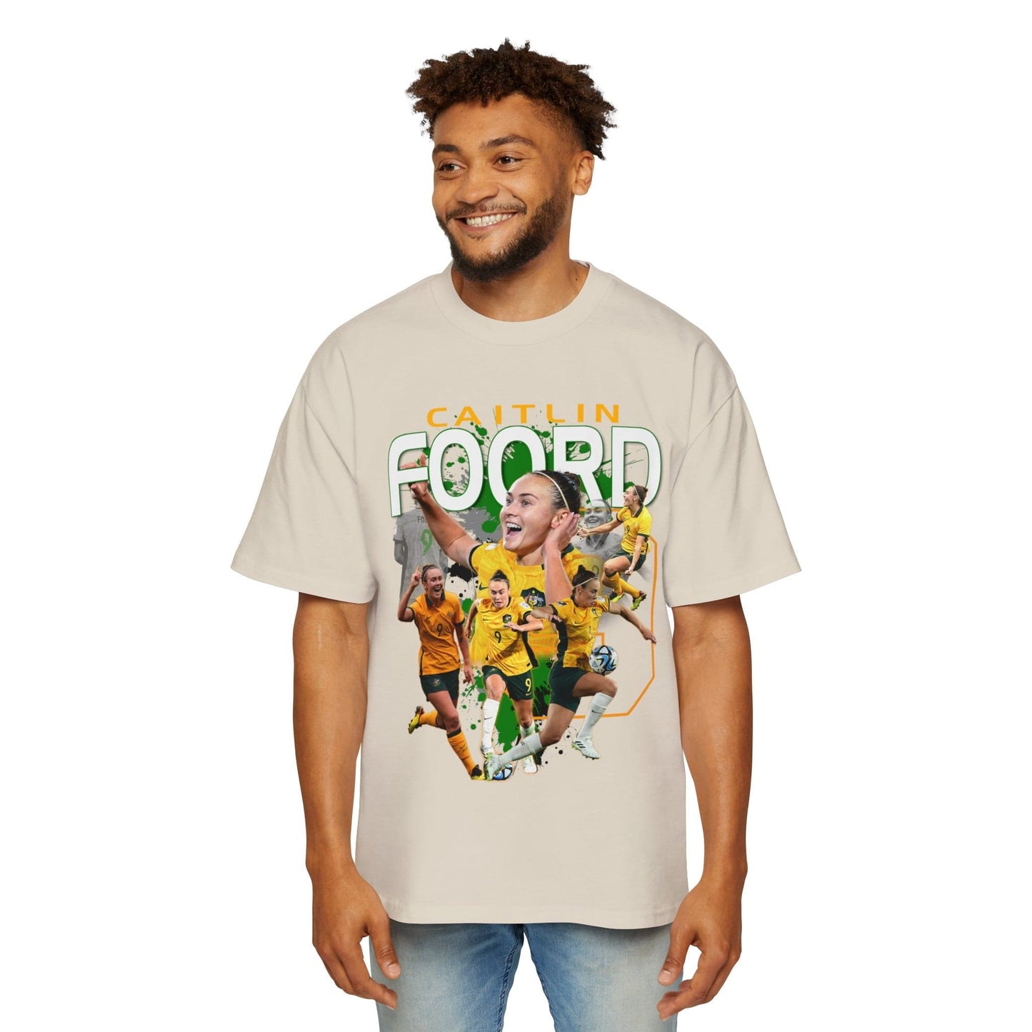 Caitlin Foord Matildas Oversized Tee Graphic Tees Australia Ecru / S Graphic T-Shirt Australia -  Cool Graphic T-Shirts Online -  Caitlin Foord Matildas Oversized Tee | Tillies Merchandise Australia