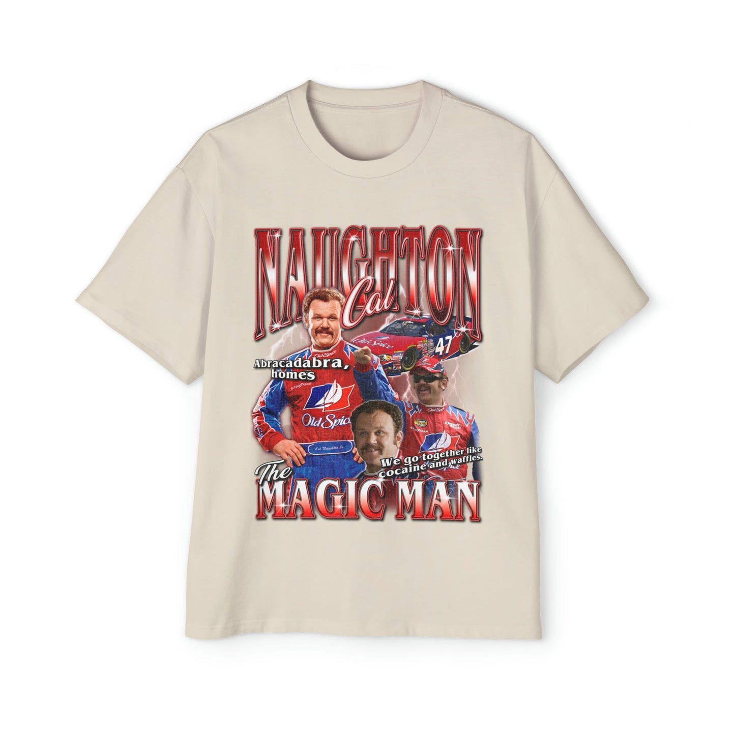 Cal Naughton Jr Oversized Tee Graphic Tees Australia Ecru / S Graphic T-Shirt Australia -  Cool Graphic T-Shirts Online - 