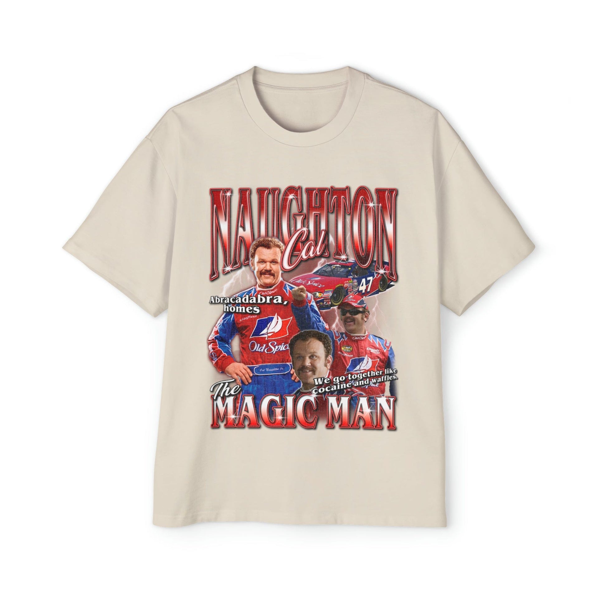 Cal Naughton Jr Oversized Tee Graphic Tees Australia Ecru / S Graphic T-Shirt Australia -  Cool Graphic T-Shirts Online - 