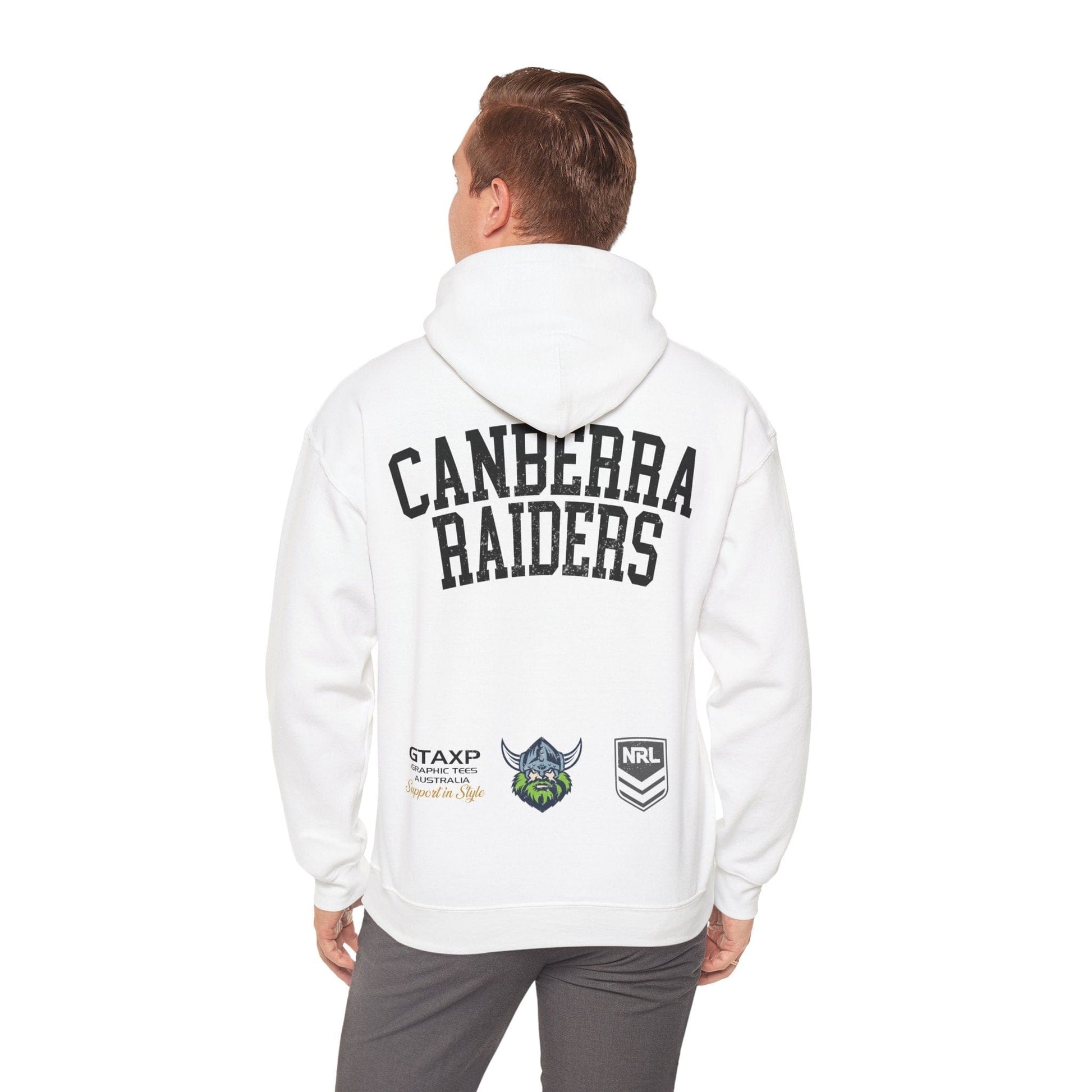 Canberra Raiders NRL Hoodie Printify White / S Graphic T-Shirt Australia -  Cool Graphic T-Shirts Online - 