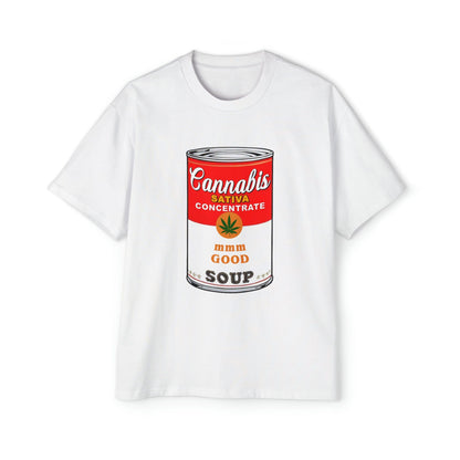 Cannabis Soup Parody Oversized Tee Graphic Tees Australia White / S Graphic T-Shirt Australia -  Cool Graphic T-Shirts Online -  Cannabis Soup Parody Oversized Tee | Funny Graphic T-Shirt Australia