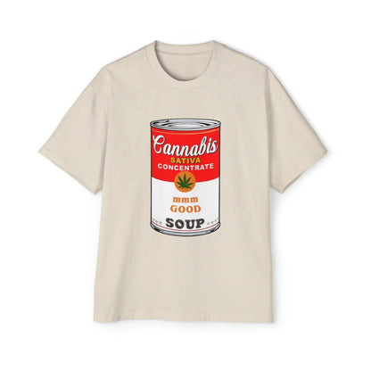 Cannabis Soup Parody Oversized Tee Graphic Tees Australia Ecru / S Graphic T-Shirt Australia -  Cool Graphic T-Shirts Online -  Cannabis Soup Parody Oversized Tee | Funny Graphic T-Shirt Australia