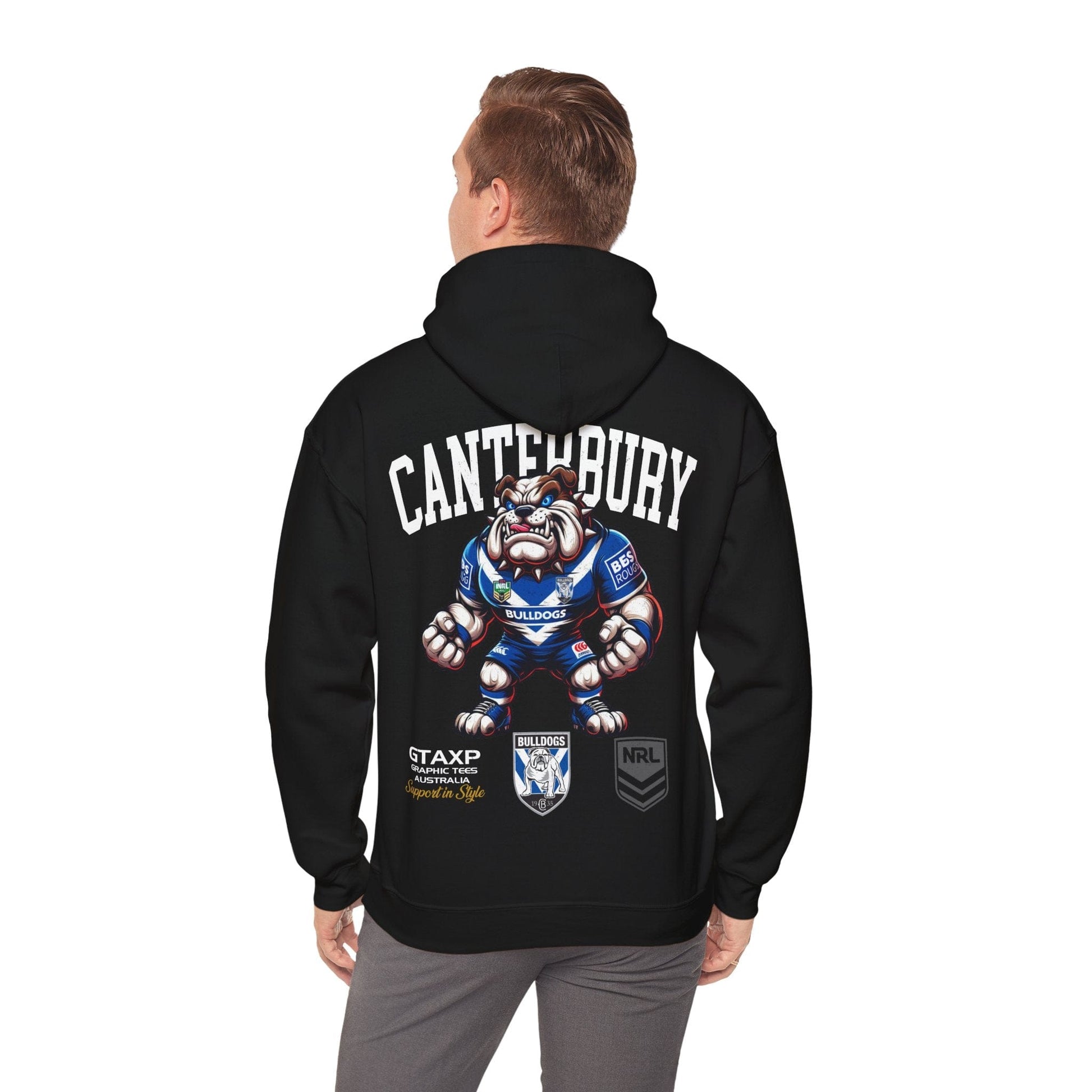 Canterbury Bulldogs Brutus Hoodie Printify Black / S Graphic T-Shirt Australia -  Cool Graphic T-Shirts Online - 