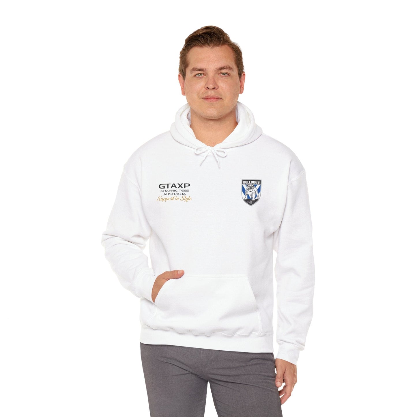 Canterbury Bulldogs Brutus Hoodie Printify Graphic T-Shirt Australia -  Cool Graphic T-Shirts Online - 