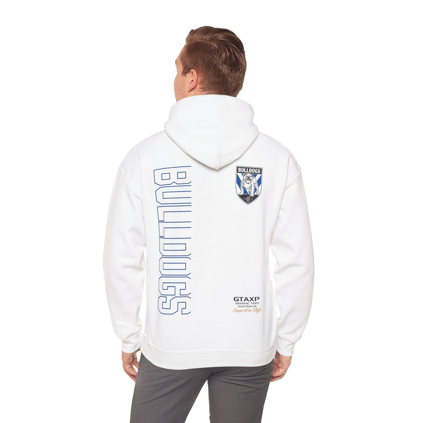 Canterbury Bulldogs Duo Hoodie Printify White / S Graphic T-Shirt Australia -  Cool Graphic T-Shirts Online - 