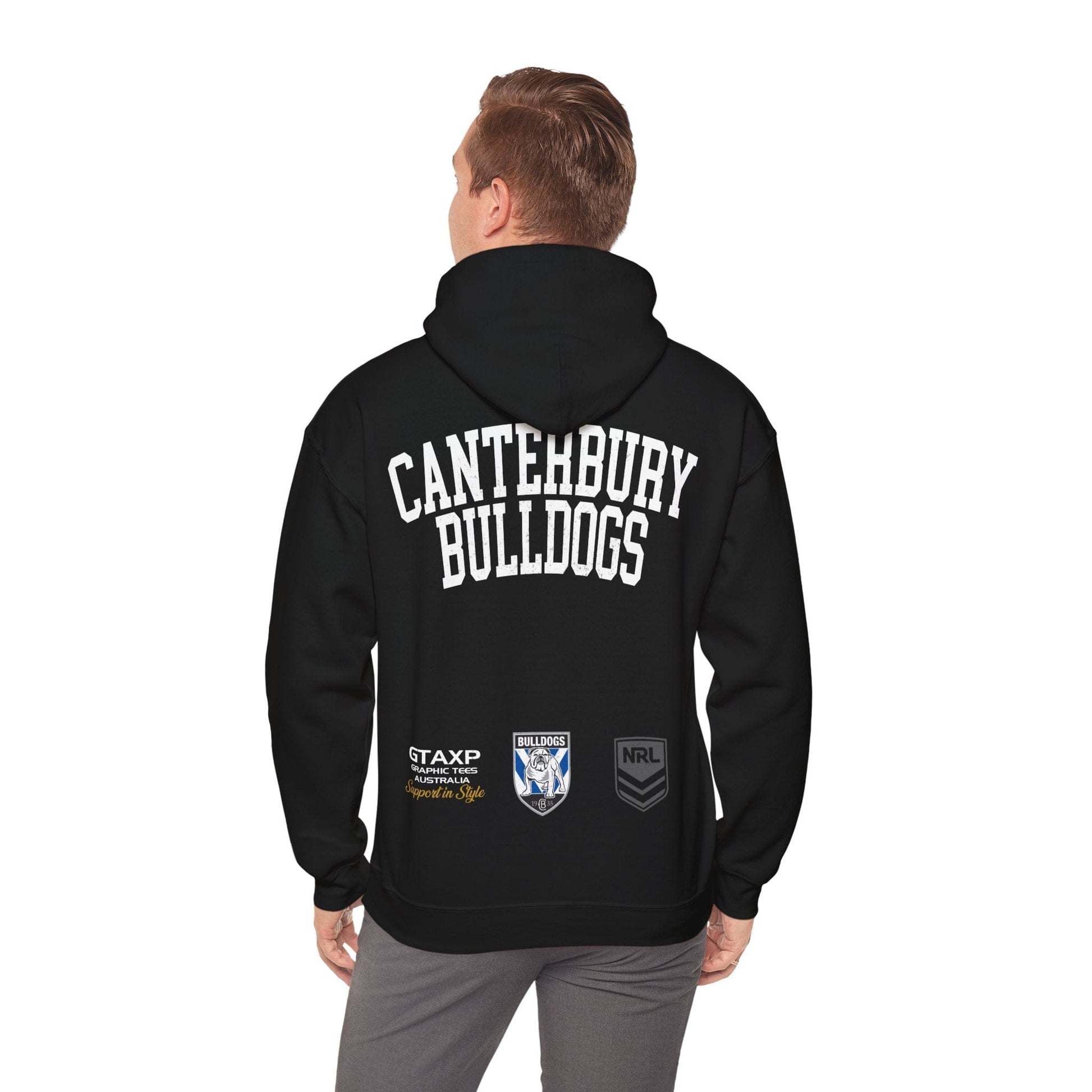 Canterbury Bulldogs NRL Hoodie Printify Black / S Graphic T-Shirt Australia -  Cool Graphic T-Shirts Online - 