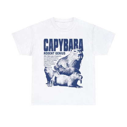 Capybara Rodent Genius Graphic Tee Graphic Tees Australia White / S Graphic T-Shirt Australia -  Cool Graphic T-Shirts Online - 