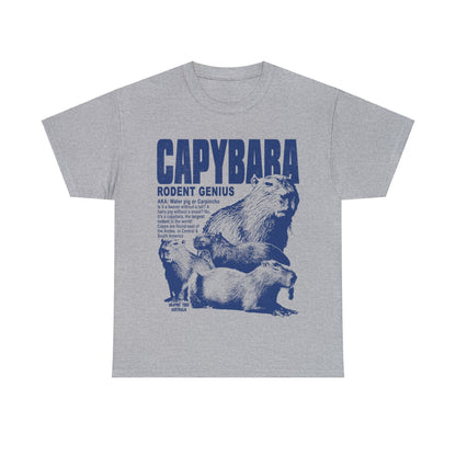 Capybara Rodent Genius Graphic Tee Graphic Tees Australia Sport Grey / S Graphic T-Shirt Australia -  Cool Graphic T-Shirts Online - 