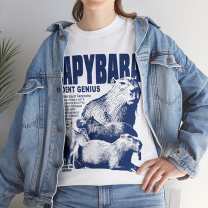 Capybara Rodent Genius Graphic Tee Graphic Tees Australia Graphic T-Shirt Australia -  Cool Graphic T-Shirts Online - 