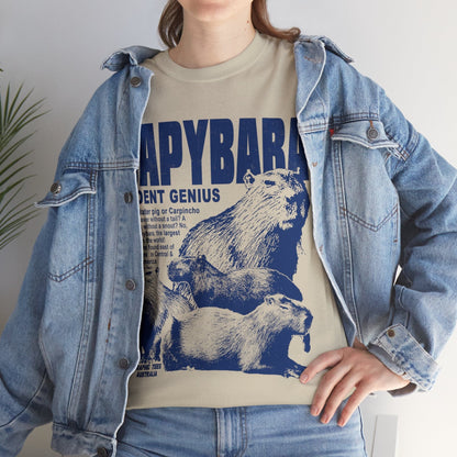 Capybara Rodent Genius Graphic Tee Graphic Tees Australia Graphic T-Shirt Australia -  Cool Graphic T-Shirts Online - 