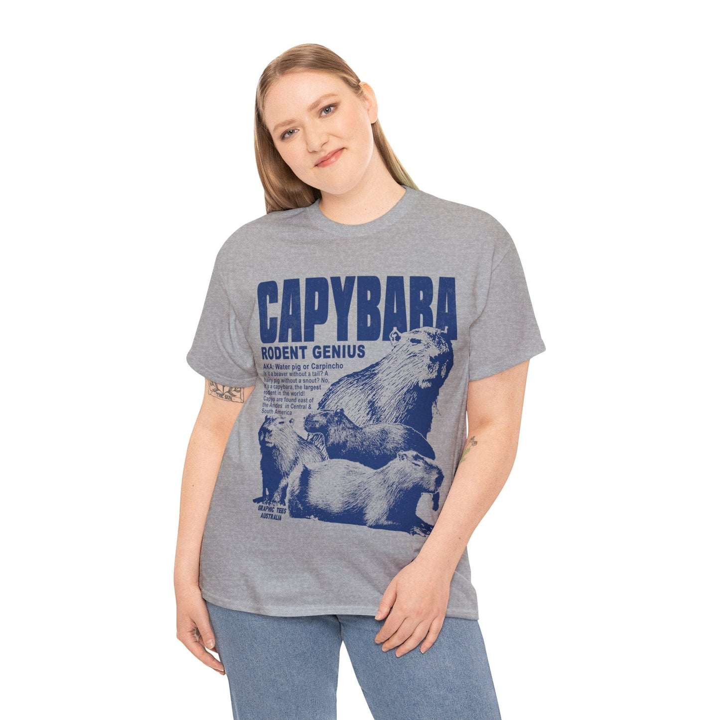 Capybara Rodent Genius Graphic Tee Graphic Tees Australia Graphic T-Shirt Australia -  Cool Graphic T-Shirts Online - 