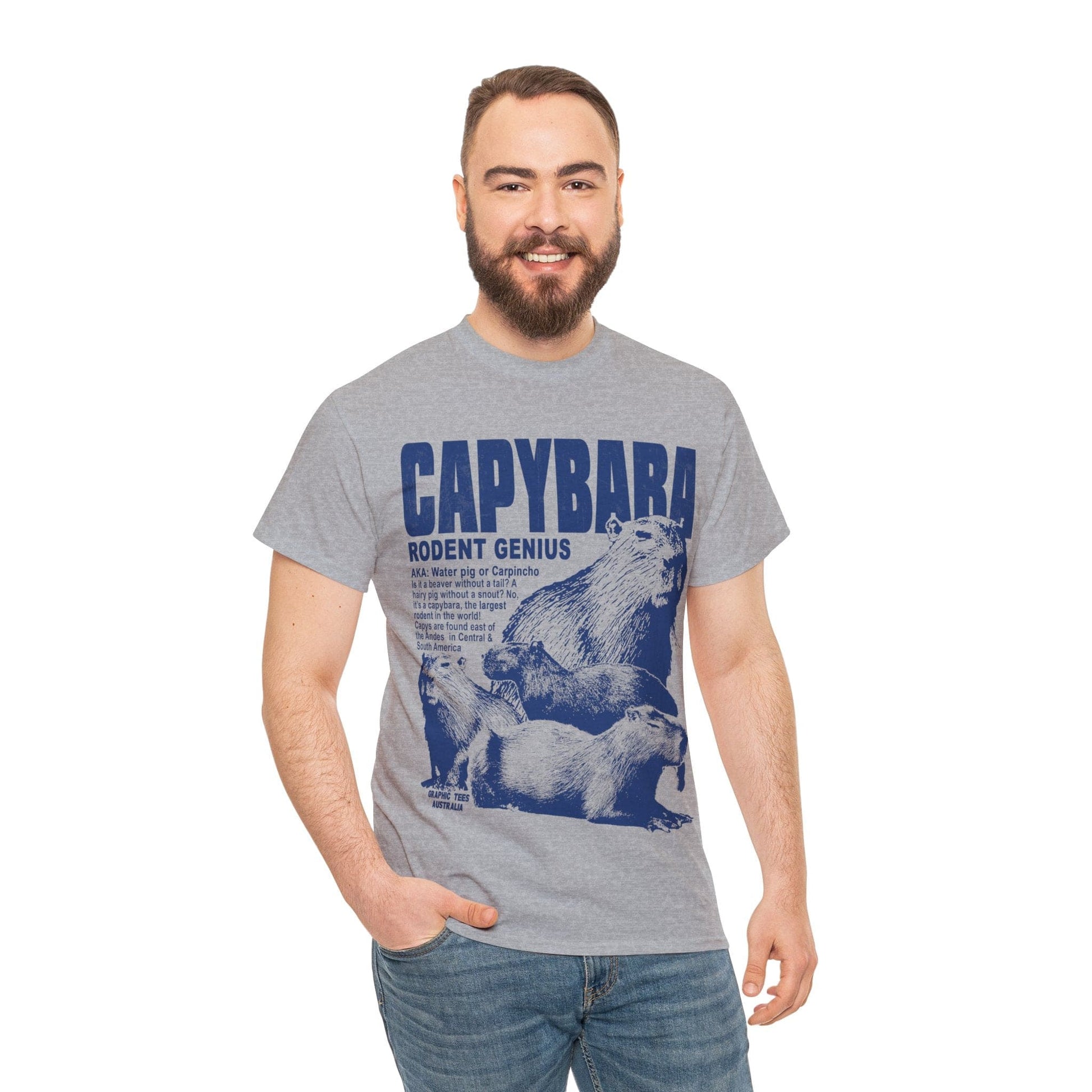 Capybara Rodent Genius Graphic Tee Graphic Tees Australia Graphic T-Shirt Australia -  Cool Graphic T-Shirts Online - 