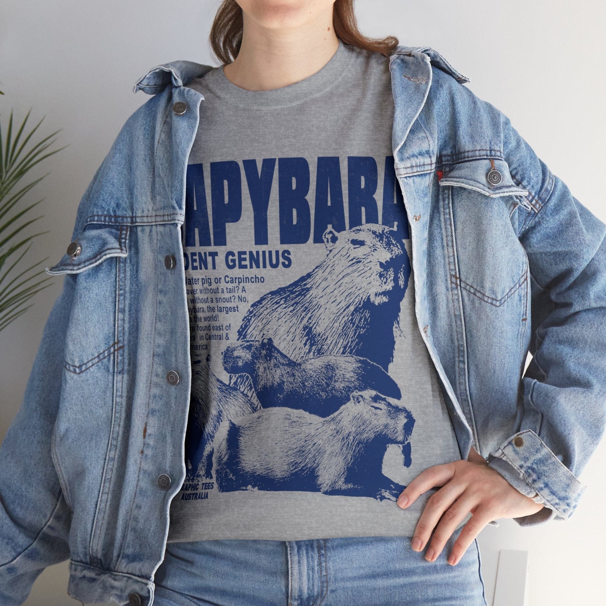 Capybara Rodent Genius Graphic Tee Graphic Tees Australia Graphic T-Shirt Australia -  Cool Graphic T-Shirts Online - 