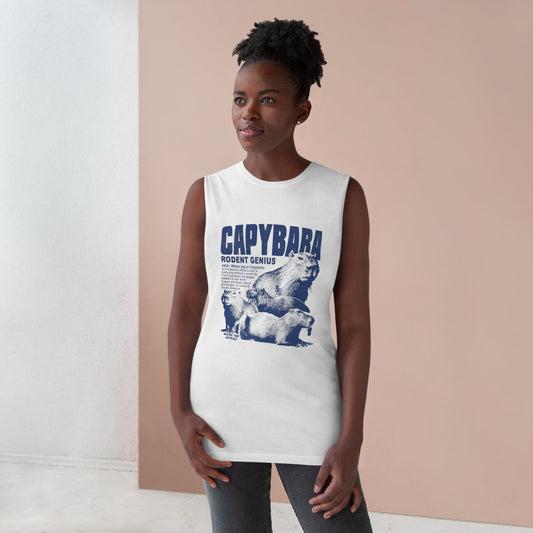 Capybara Rodent Genius Tank Top Graphic Tees Australia Graphic T-Shirt Australia -  Cool Graphic T-Shirts Online - 