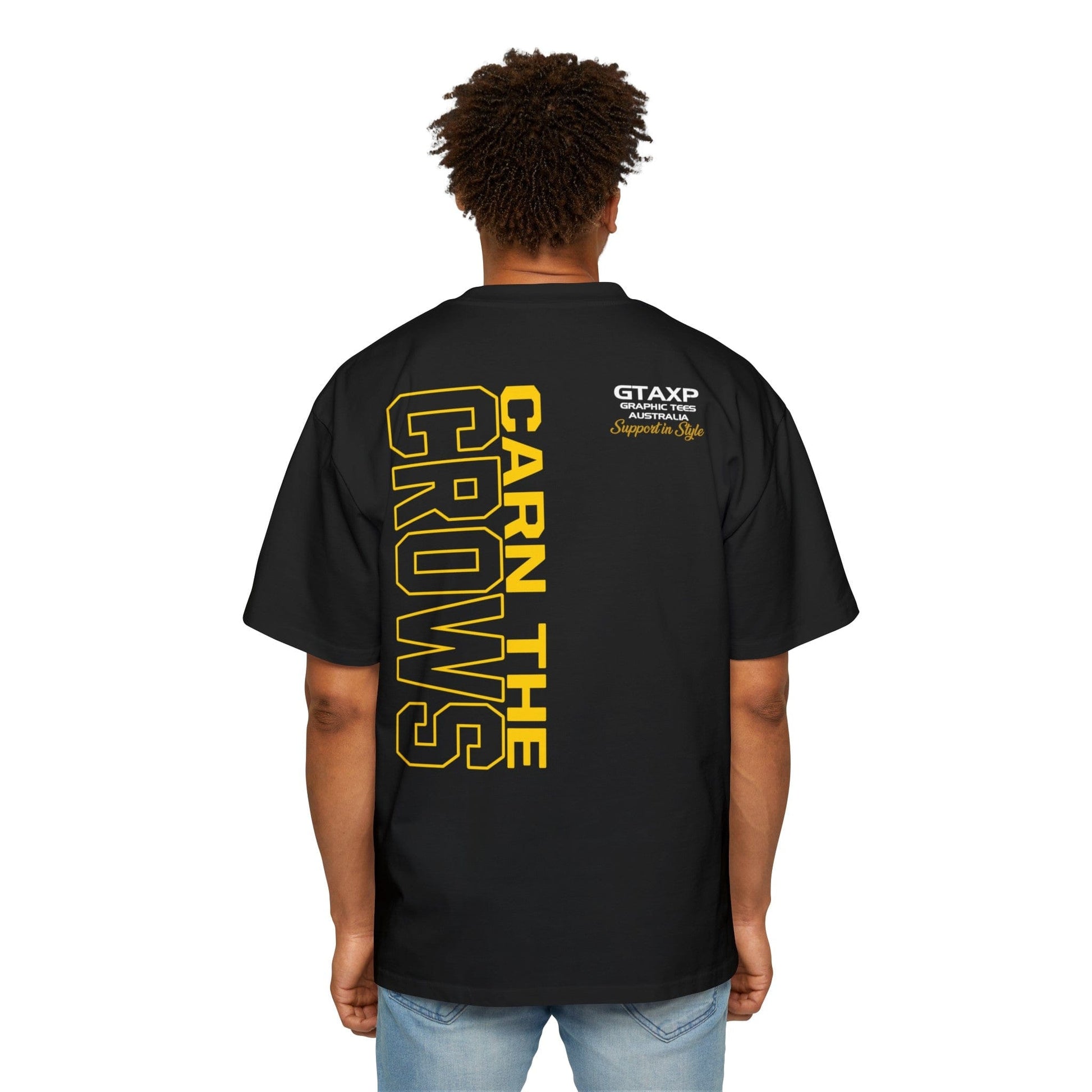 Carn The Crows Oversized Tee Graphic Tees Australia Black / S Graphic T-Shirt Australia -  Cool Graphic T-Shirts Online -  Carn The Crows Oversized Tee | Crows T-Shirt Merch