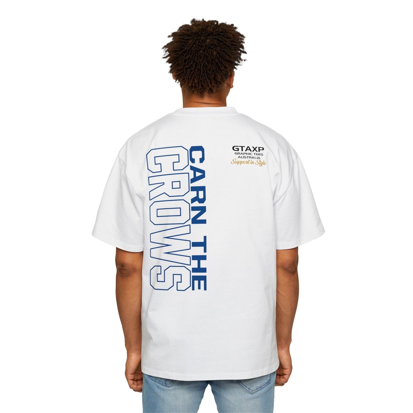 Carn The Crows Oversized Tee Graphic Tees Australia White / S Graphic T-Shirt Australia -  Cool Graphic T-Shirts Online -  Carn The Crows Oversized Tee | Crows T-Shirt Merch