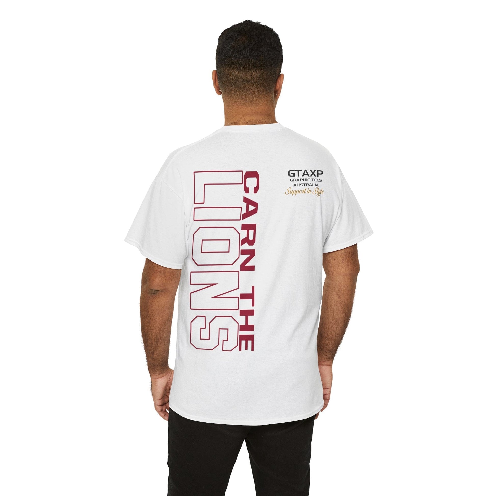 Carn The Lions Graphic Tee Graphic Tees Australia White / S Graphic T-Shirt Australia -  Cool Graphic T-Shirts Online -  Carn The Lions T-Shirt | Australian Footy Fan Gear