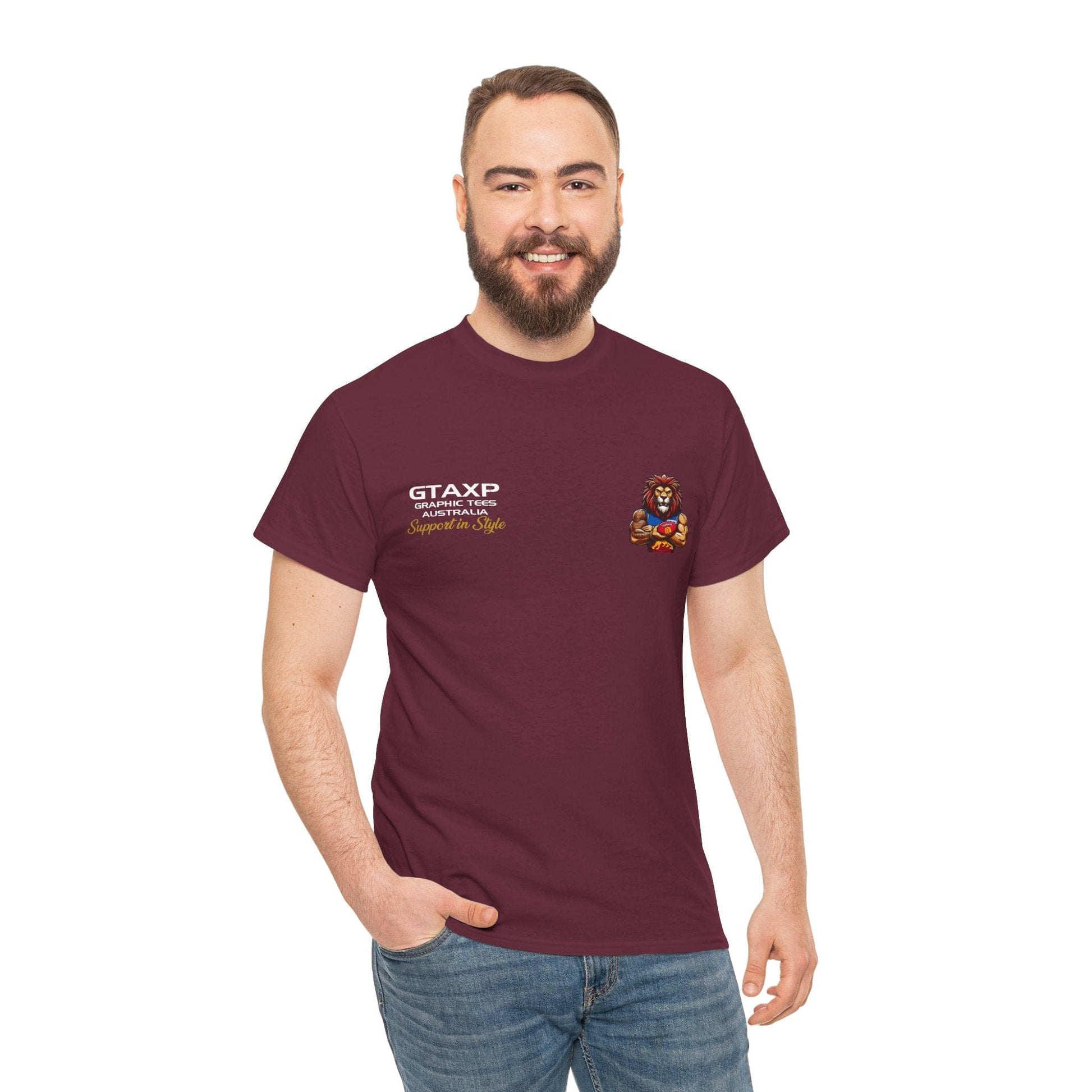 Carn The Lions Graphic Tee Graphic Tees Australia Graphic T-Shirt Australia -  Cool Graphic T-Shirts Online -  Carn The Lions T-Shirt | Australian Footy Fan Gear