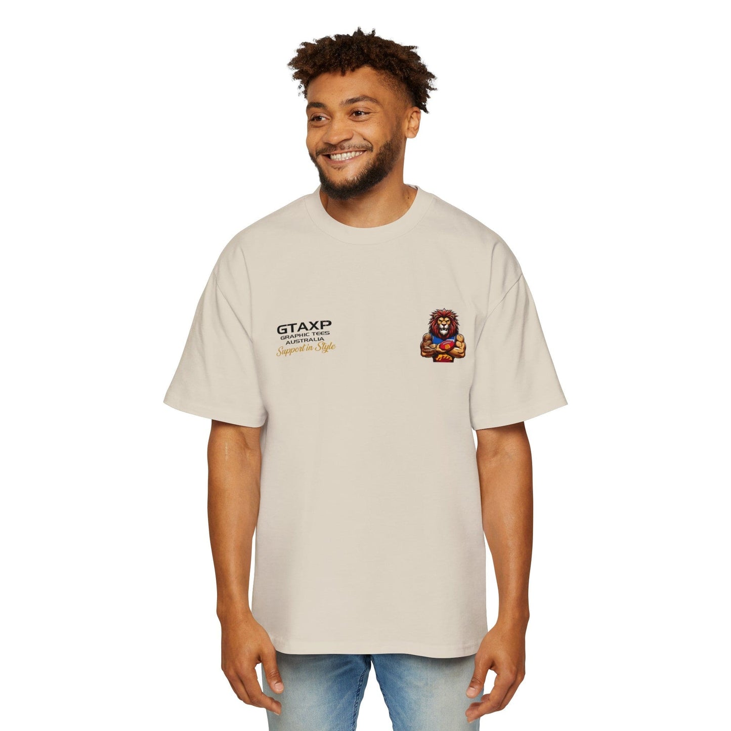 Carn The Lions Oversized Tee Graphic Tees Australia Graphic T-Shirt Australia -  Cool Graphic T-Shirts Online -  Carn The Lions Oversized Tee | Brisbane Lions Merch